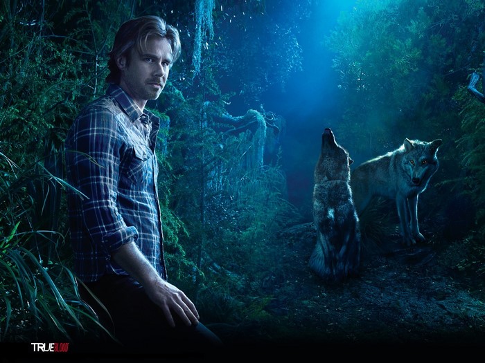 Sam Merlotte and wolves from True Blood