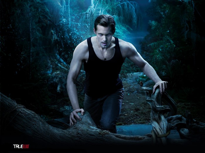 Eric Northman from True Blood in a forest
