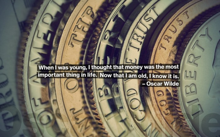 Oscar Wilde quote about money on coins
