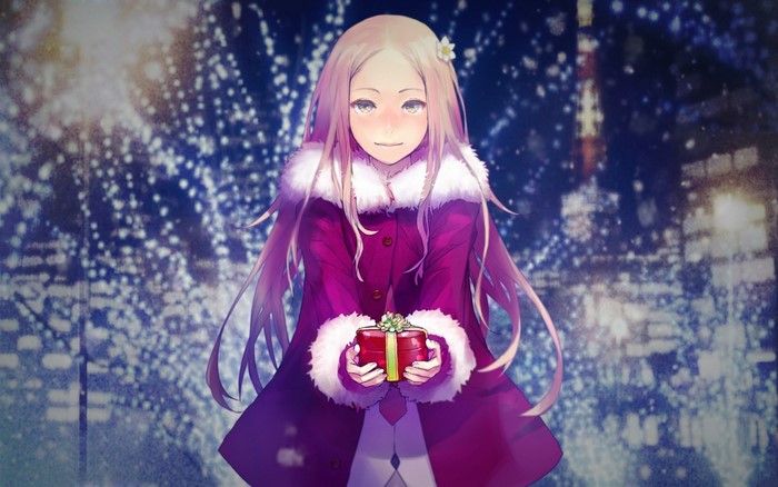 Ouma Mana from Guilty Crown holding a gift
