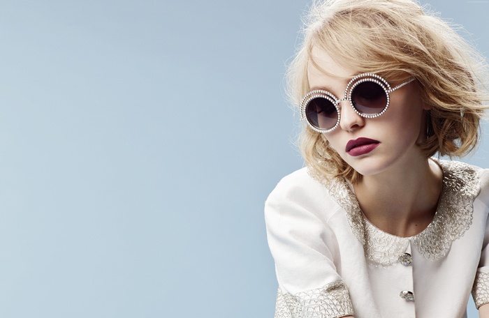 Lily-Rose Depp wearing Chanel sunglasses