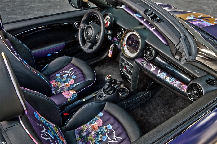 Interior of a customized Mini Cooper S Roadster