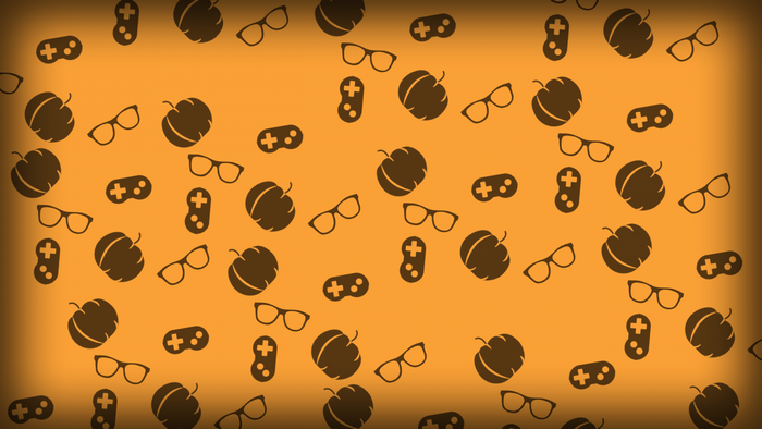 Halloween pattern with pumpkins and game controllers