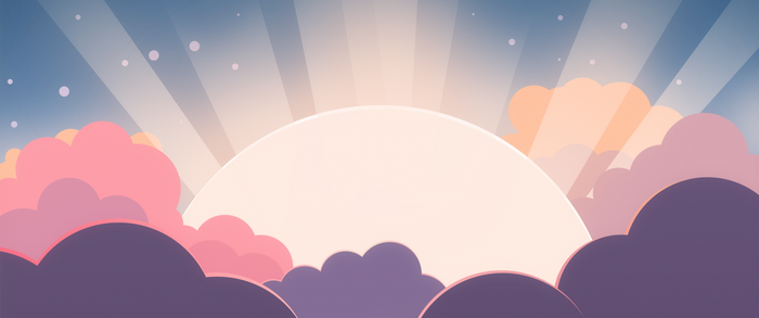 Abstract Sunrise with Radiant Sun and Colorful Clouds