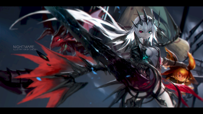 Arnas from Nights of Azure with Nightmare weapon