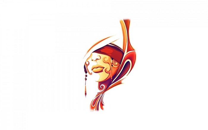 Abstract illustration of a woman's face with a blindfold