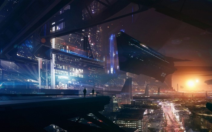 1089332 lights, Mass Effect, fantasy art, night, space, futuristic,  spaceship, futuristic city, stage, darkness, screenshot, atmosphere of  earth - Rare Gallery HD Wallpapers