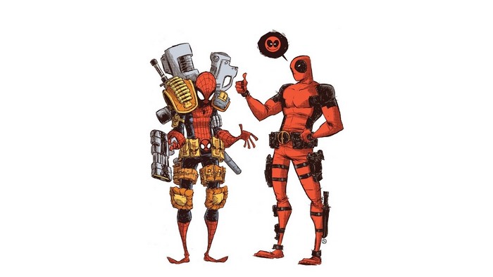 Spider-Man and Deadpool action figures
