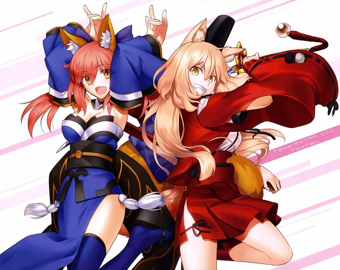 Tamamo no Mae and Caster from Fate/Extra CCC