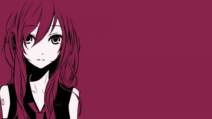 Illustration of a girl with long red hair