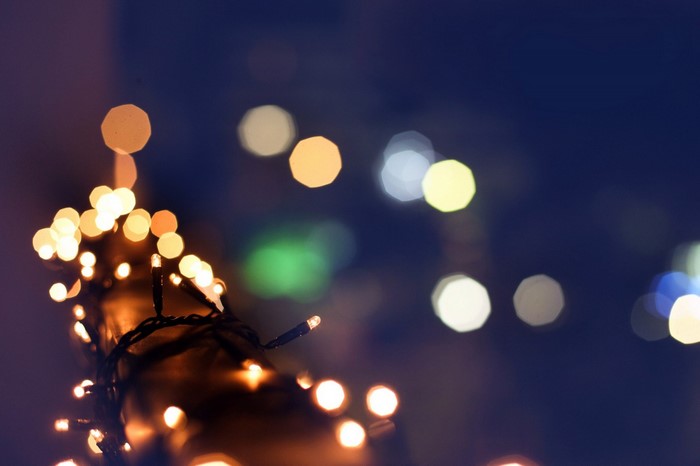 Bokeh lights on a dark background
