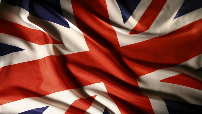 Union Jack flag waving