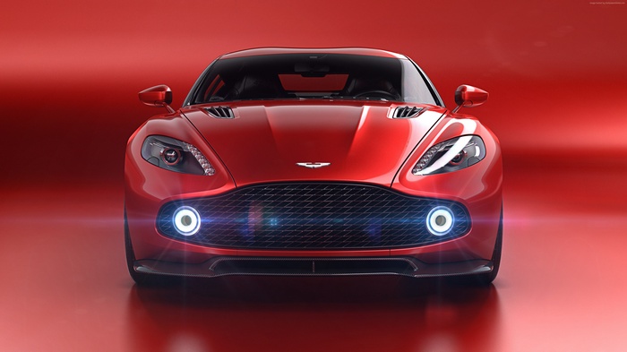 Red Aston Martin Vanquish Zagato Supercar