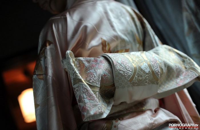 Woman in a traditional Japanese kimono