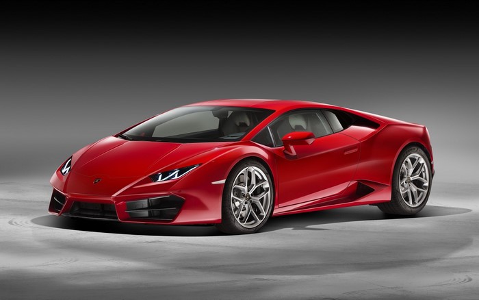Red Lamborghini Huracan LP580-2 Sports Car