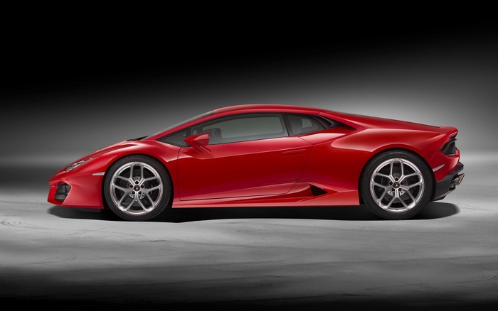 Red Lamborghini Huracan LP580-2 sports car