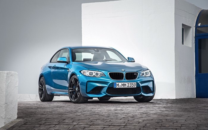 Blue BMW M2 Coupe parked outdoors