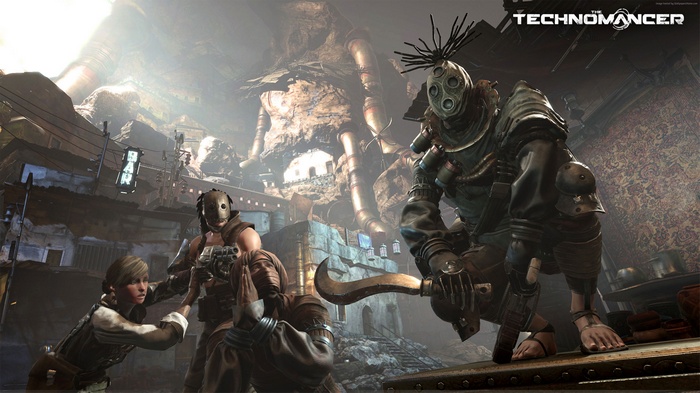 The Technomancer characters in a dystopian city