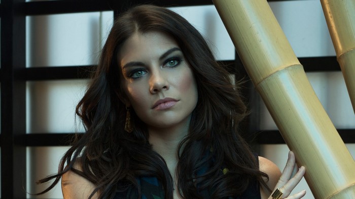Lauren Cohan portrait with bamboo