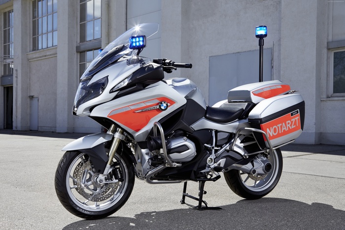 BMW R1200RT emergency motorcycle with NOTARZT branding