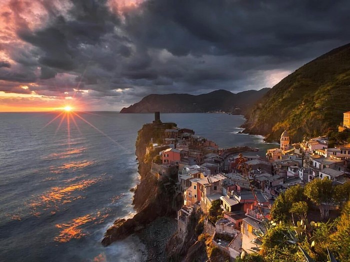 Sunset over Vernazza, Cinque Terre, Italy