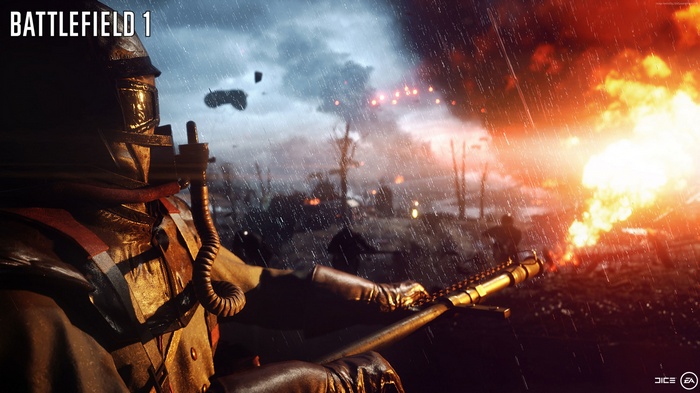 Battlefield 1 soldier with flamethrower
