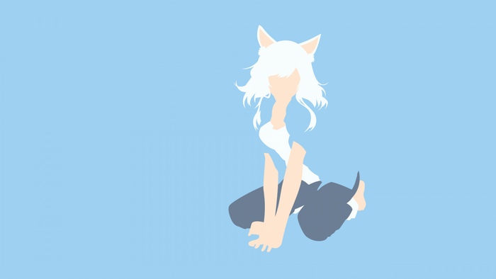 Hanekawa Tsubasa from Monogatari Series, minimalist illustration