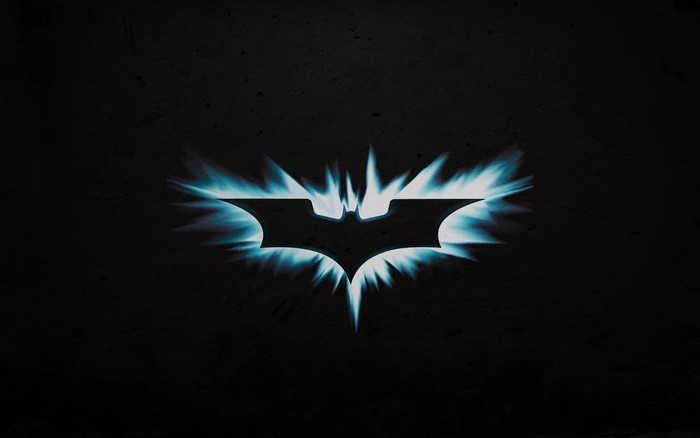 Batman logo with blue light effect
