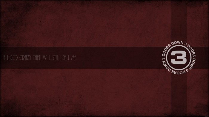 3 Doors Down logo with text on red texture