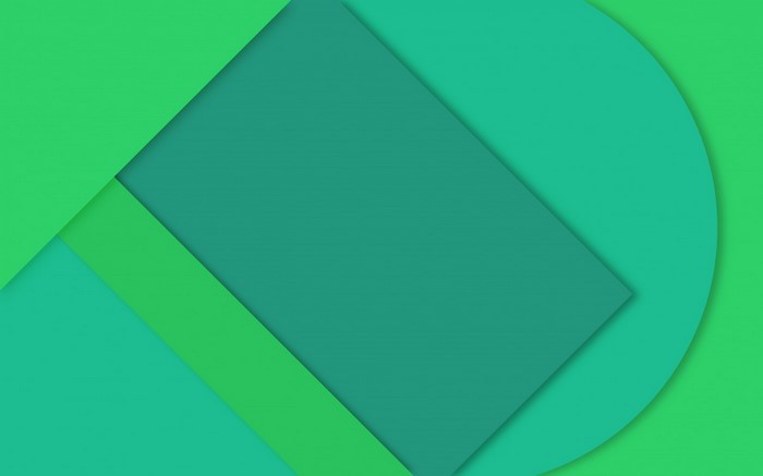 Green and aqua geometric shapes with shadows