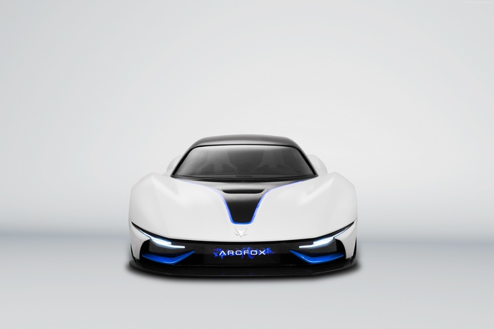 White BAIC Arcfox-7 electric supercar
