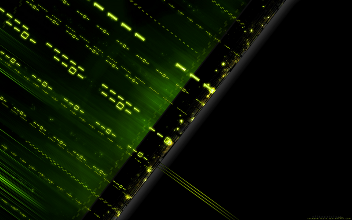 Green digital stream of binary code