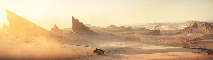 Mad Max game screenshot of a vehicle in a desert wasteland