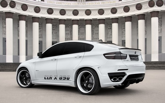 White BMW CLR X 650 with custom wheels