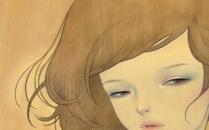 Artwork of a woman with brown hair by Amy Sol