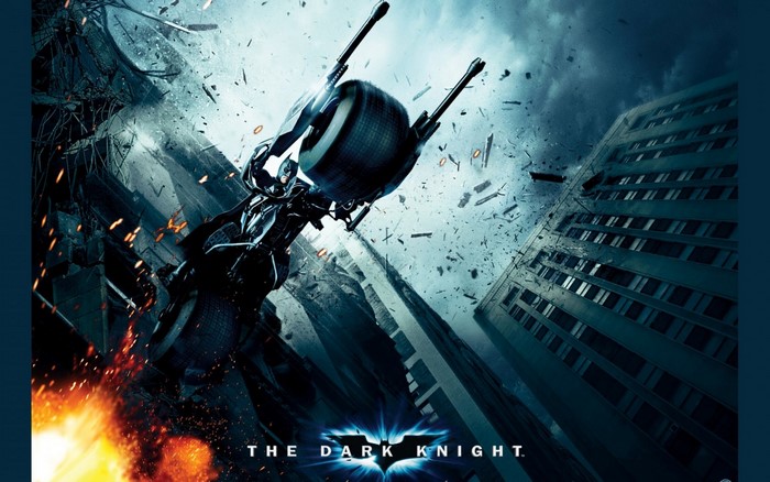 Batman from The Dark Knight on the Batpod