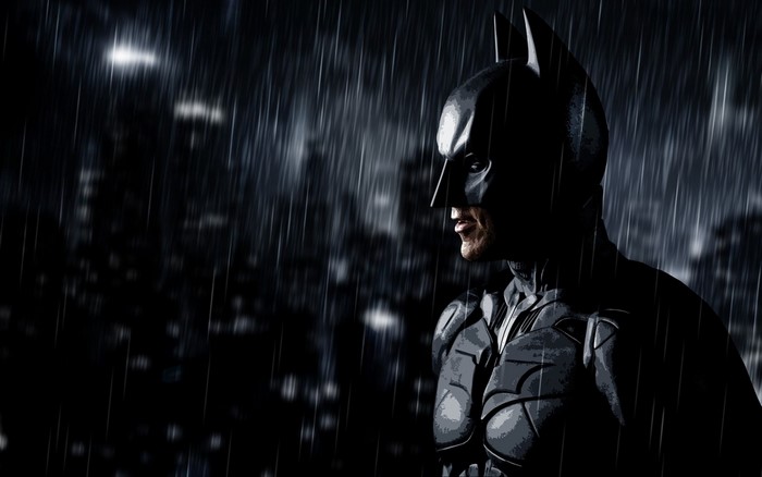 Batman in the rain
