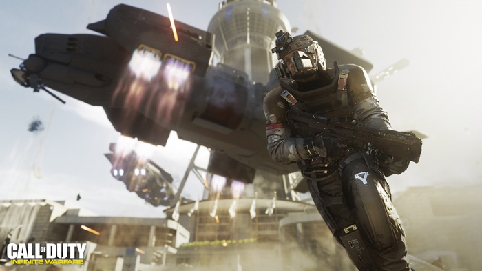 Call of Duty: Infinite Warfare soldier with spaceship