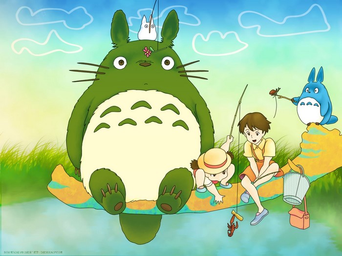 My Neighbor Totoro characters fishing