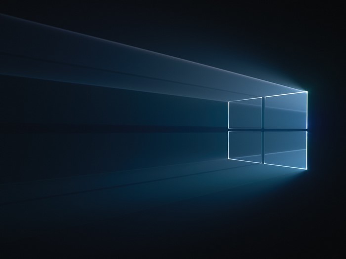 Windows 10 logo with light rays