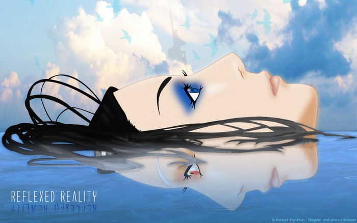 Re-l Mayer from Ergo Proxy reflected in water