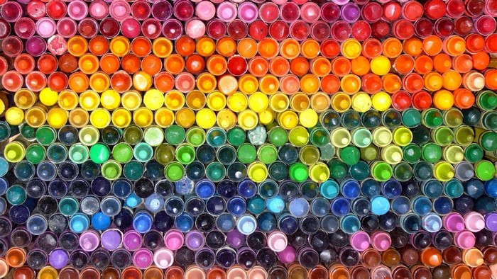 Colorful abstract pattern of crayons