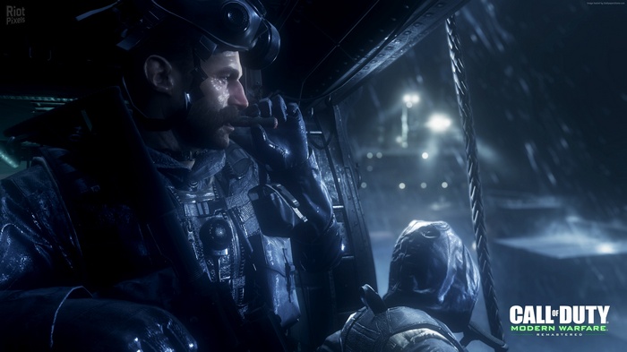 Captain Price from Call of Duty: Modern Warfare Remastered in helicopter