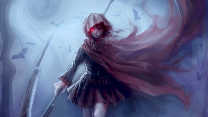 Ruby Rose from RWBY with a scythe