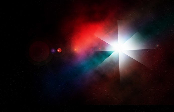 Abstract space nebula with lens flare