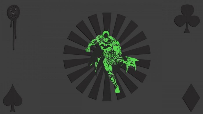 Batman illustration with playing card suits