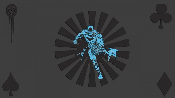 Batman illustration with playing card suits