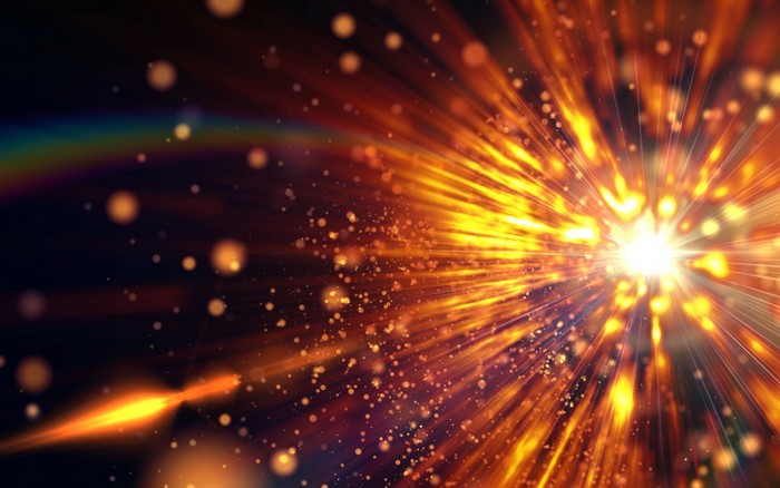 Abstract explosion of light and particles