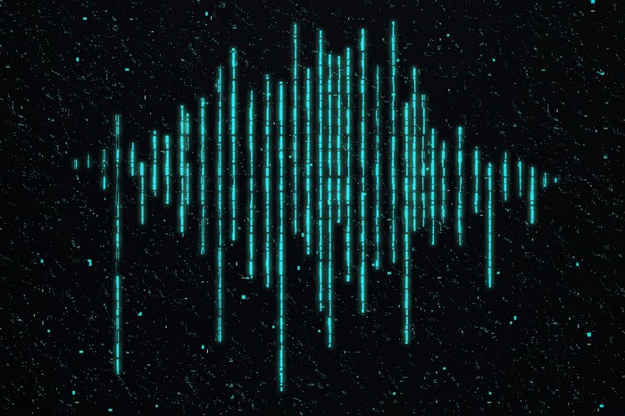 Abstract digital equalizer on a dark background