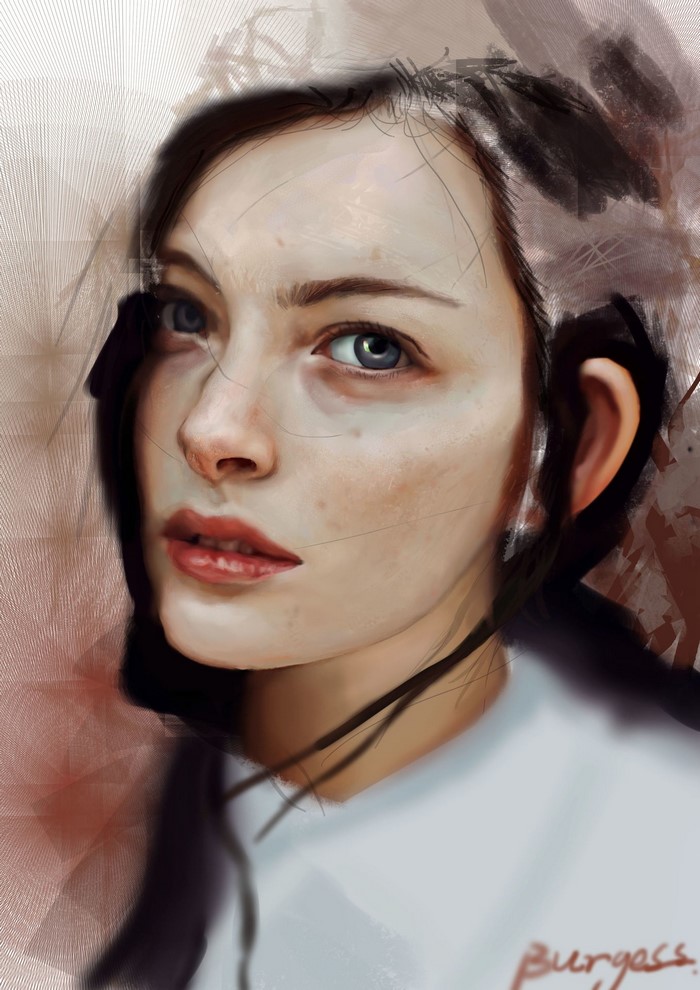 Digital painting of a woman's face